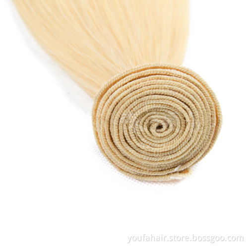 613 Blonde Straight Wave 100% Virgin Brazilian Human Hair Bundles Cuticle aligned HD Transparent Lace Frontal and Lace Closure